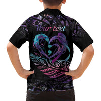 Personalised Your Life Matters Family Matching Off Shoulder Short Dress and Hawaiian Shirt Suicide Prevention Awareness Semicolon Heart