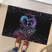 Personalised Your Life Matters Rubber Doormat Suicide Prevention Awareness Semicolon Heart