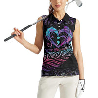 Personalised Your Life Matters Women Sleeveless Polo Shirt Suicide Prevention Awareness Semicolon Heart LT9 - Polynesian Pride