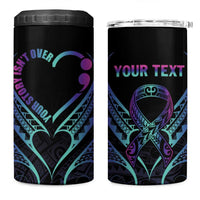 Personalised Your Story Isn't Over 4 in 1 Can Cooler Tumbler Suicide Prevention Awareness Semicolon Heart LT9 One Size: 16 oz Black - Polynesian Pride