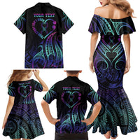 Personalised Your Story Isn't Over Family Matching Mermaid Dress and Hawaiian Shirt Suicide Prevention Awareness Semicolon Heart LT9 - Polynesian Pride