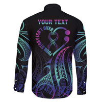 Personalised Your Story Isn't Over Family Matching Off Shoulder Maxi Dress and Hawaiian Shirt Suicide Prevention Awareness Semicolon Heart LT9 - Polynesian Pride