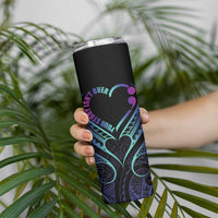 Personalised Your Story Isn't Over Skinny Tumbler Suicide Prevention Awareness Semicolon Heart LT9 - Polynesian Pride