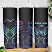Personalised Your Story Isn't Over Skinny Tumbler Suicide Prevention Awareness Semicolon Heart LT9 - Polynesian Pride