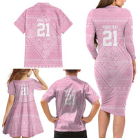 Custom New Zealand Basketball Indigenous Family Matching Long Sleeve Bodycon Dress and Hawaiian Shirt LT9 - Polynesian Pride