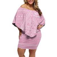 Custom New Zealand Basketball Indigenous Off Shoulder Short Dress - Polynesian Pride
