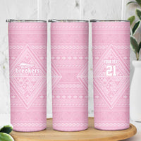 Custom New Zealand Basketball Indigenous Skinny Tumbler LT9 - Polynesian Pride