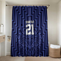 Custom Basketball New Zealand Bathroom Set Blue Maori Ta Moko Indigenous - Polynesian Pride