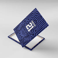 Custom Basketball New Zealand Canvas Wall Art Blue Maori Ta Moko Indigenous - Polynesian Pride