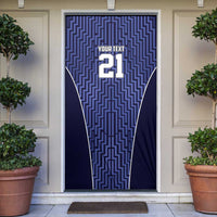 Custom Basketball New Zealand Door Cover Blue Maori Ta Moko Indigenous LT9 Blue - Polynesian Pride