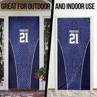 Custom Basketball New Zealand Door Cover Blue Maori Ta Moko Indigenous LT9 - Polynesian Pride