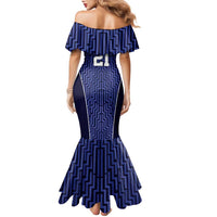 Custom Basketball New Zealand Family Matching Mermaid Dress and Hawaiian Shirt Blue Maori Ta Moko Indigenous LT9 - Polynesian Pride