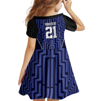Custom Basketball New Zealand Family Matching Off The Shoulder Long Sleeve Dress and Hawaiian Shirt Blue Maori Ta Moko Indigenous LT9 - Polynesian Pride