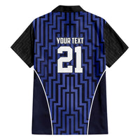 Custom Basketball New Zealand Hawaiian Shirt Blue Maori Ta Moko Indigenous LT9 - Polynesian Pride