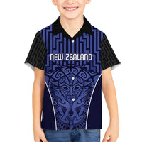Custom Basketball New Zealand Hawaiian Shirt Blue Maori Ta Moko Indigenous LT9 - Polynesian Pride