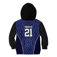 Custom Basketball New Zealand Kid Hoodie Blue Maori Ta Moko Indigenous LT9 - Polynesian Pride