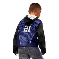 Custom Basketball New Zealand Kid Hoodie Blue Maori Ta Moko Indigenous LT9 - Polynesian Pride
