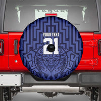 Custom Basketball New Zealand Spare Tire Cover Blue Maori Ta Moko Indigenous LT9 - Polynesian Pride