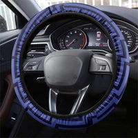 Basketball New Zealand Steering Wheel Cover Blue Maori Ta Moko Indigenous - Polynesian Pride