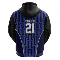 Custom Basketball New Zealand Zip Hoodie Blue Maori Ta Moko Indigenous LT9 - Polynesian Pride