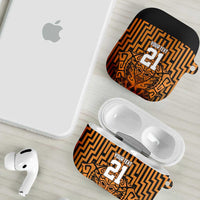 Custom Basketball New Zealand AirPods Case Gold Maori Ta Moko Indigenous LT9 - Polynesian Pride