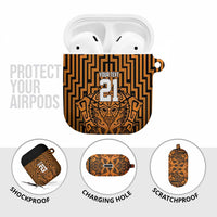 Custom Basketball New Zealand AirPods Case Gold Maori Ta Moko Indigenous LT9 - Polynesian Pride