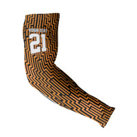 Custom Basketball New Zealand Arm Sleeves Gold Maori Ta Moko Indigenous LT9 - Polynesian Pride