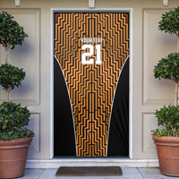 Custom Basketball New Zealand Door Cover Gold Maori Ta Moko Indigenous LT9 Gold - Polynesian Pride