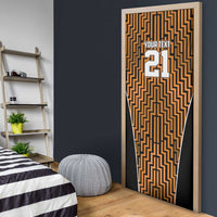 Custom Basketball New Zealand Door Cover Gold Maori Ta Moko Indigenous LT9 - Polynesian Pride