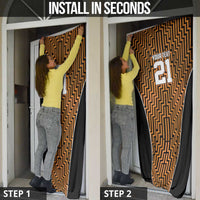 Custom Basketball New Zealand Door Cover Gold Maori Ta Moko Indigenous LT9 - Polynesian Pride