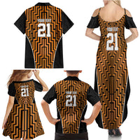 Custom Basketball New Zealand Family Matching Summer Maxi Dress and Hawaiian Shirt Gold Maori Ta Moko Indigenous LT9 - Polynesian Pride