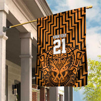 Custom Basketball New Zealand Garden Flag Gold Maori Ta Moko Indigenous LT9 House Flag Gold - Polynesian Pride