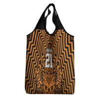 Custom Basketball New Zealand Grocery Bag Gold Maori Ta Moko Indigenous LT9 - Polynesian Pride