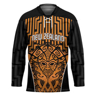 Custom Basketball New Zealand Hockey Jersey Gold Maori Ta Moko Indigenous LT9 Unisex Gold - Polynesian Pride