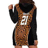 Custom Basketball New Zealand Hoodie Dress Gold Maori Ta Moko Indigenous LT9 - Polynesian Pride
