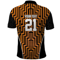 Custom Basketball New Zealand Polo Shirt Gold Maori Ta Moko Indigenous LT9 - Polynesian Pride
