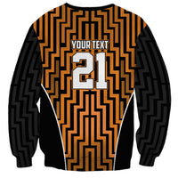 Custom Basketball New Zealand Sweatshirt Gold Maori Ta Moko Indigenous - Polynesian Pride