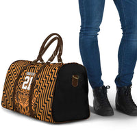 Custom Basketball New Zealand Travel Bag Gold Maori Ta Moko Indigenous LT9 - Polynesian Pride