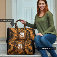 Custom Basketball New Zealand Travel Bag Gold Maori Ta Moko Indigenous LT9 - Polynesian Pride