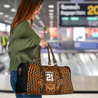 Custom Basketball New Zealand Travel Bag Gold Maori Ta Moko Indigenous LT9 - Polynesian Pride