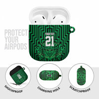 Custom Basketball New Zealand AirPods Case Green Maori Ta Moko Indigenous LT9 - Polynesian Pride