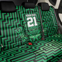 Custom Basketball New Zealand Back Car Seat Cover Green Maori Ta Moko Indigenous - Polynesian Pride