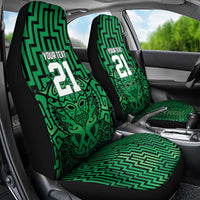 Custom Basketball New Zealand Car Seat Cover Green Maori Ta Moko Indigenous - Polynesian Pride