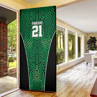 Custom Basketball New Zealand Door Cover Green Maori Ta Moko Indigenous LT9 - Polynesian Pride