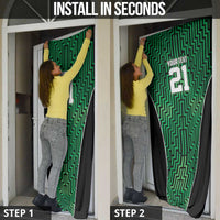 Custom Basketball New Zealand Door Cover Green Maori Ta Moko Indigenous LT9 - Polynesian Pride