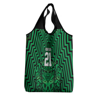 Custom Basketball New Zealand Grocery Bag Green Maori Ta Moko Indigenous LT9 - Polynesian Pride