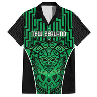 Custom Basketball New Zealand Hawaiian Shirt Green Maori Ta Moko Indigenous LT9 Green - Polynesian Pride