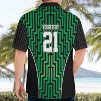 Custom Basketball New Zealand Hawaiian Shirt Green Maori Ta Moko Indigenous LT9 - Polynesian Pride