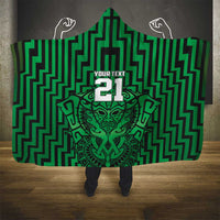 Custom Basketball New Zealand Hooded Blanket Green Maori Ta Moko Indigenous LT9 - Polynesian Pride