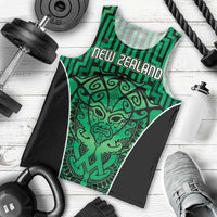 Custom Basketball New Zealand Men Tank Top Green Maori Ta Moko Indigenous LT9 - Polynesian Pride